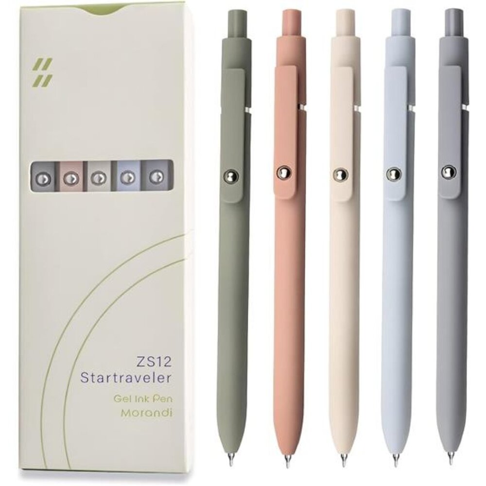 Gel Pens, 5 Pcs 0.5mm Black Ink Pens Fine Point Smooth Writing‎ Pens, High-End